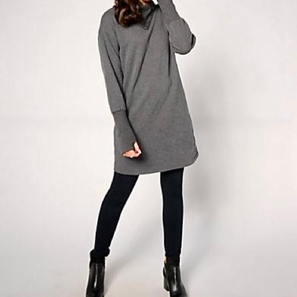 Studio Park x Shawn Killinger Womens Gray Pullover Sweatshirt Dress Size LP - Picture 2 of 12
